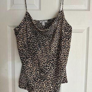 Nine West - Cowl Neck Leopard Print Tank Top w/Adj Straps
